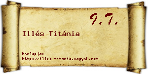 Illés Titánia névjegykártya